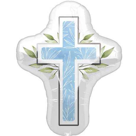 Anagram 28" My First Communion Blue Cross Balloon